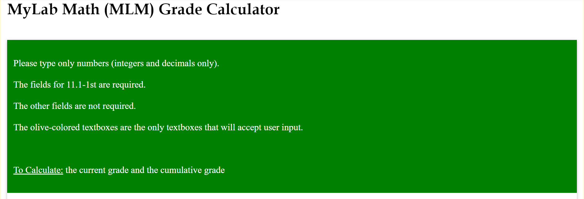 MLM Grade Example: Part 1