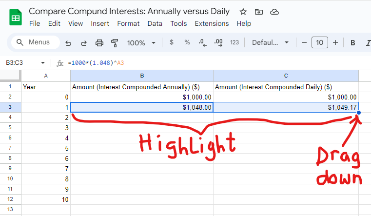 Example 1: Google Spreadsheet 5