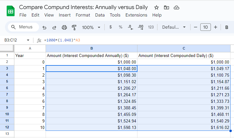Example 1: Google Spreadsheet 6