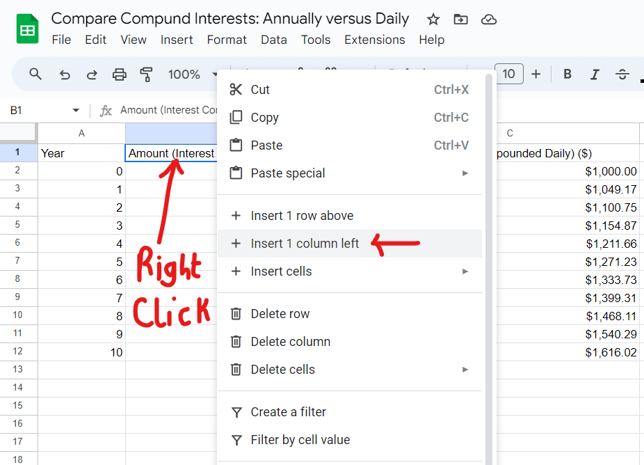 Example 2: Google Spreadsheet 1