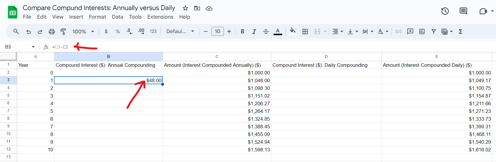 Example 2: Google Spreadsheet 2