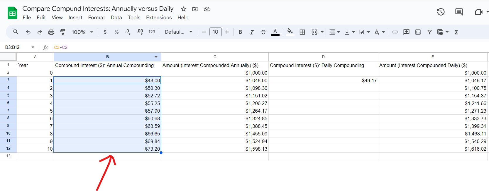 Example 2: Google Spreadsheet 4