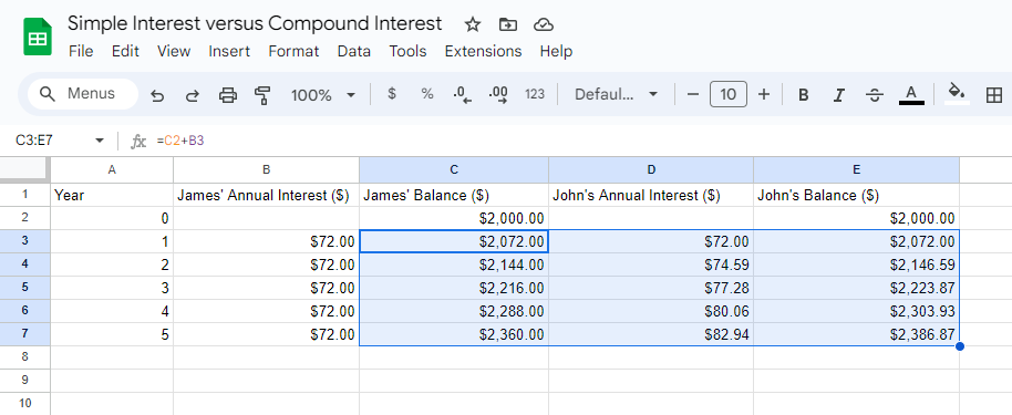 Example 1: Google Spreadsheet 10