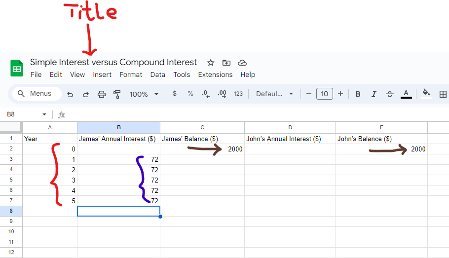 Example 1: Google Spreadsheet 2