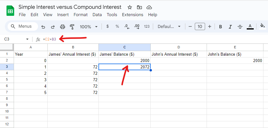 Example 1: Google Spreadsheet 3