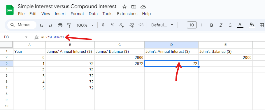 Example 1: Google Spreadsheet 4