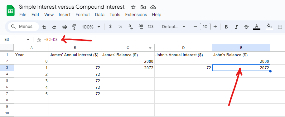 Example 1: Google Spreadsheet 5