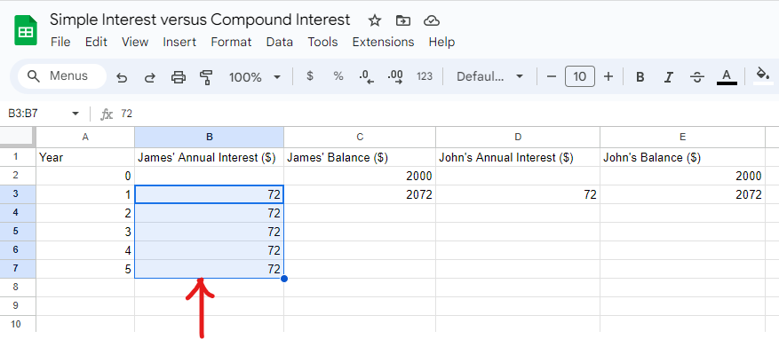 Example 1: Google Spreadsheet 6